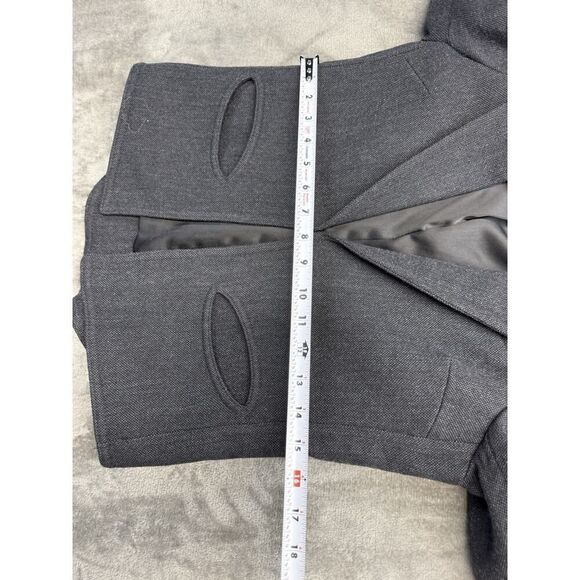 Smythe Les Vestes Wool Blend Cropped Blazer Jacket - Gray, US 2 - Picture 13 of 15